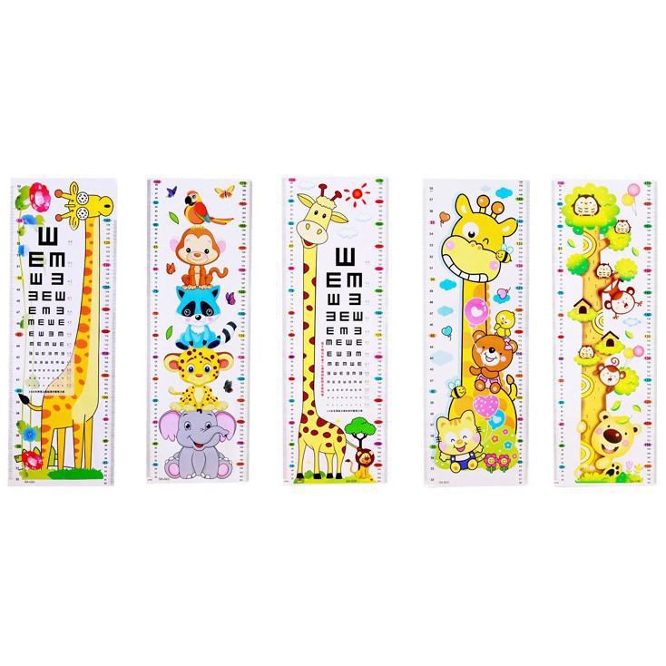 Thước Đo Chiều Cao Cho Bé Kết Hợp Đo Thị Lực Mẫu Dễ Thương Dán Tường 1183