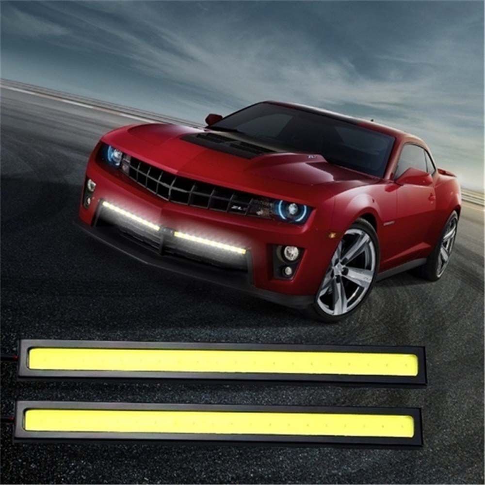 DARNELL Waterproof Car LED Strip 12V COB Car Aluminum Stripes Lights Driving Light Strip Universal Flexible LED Daytime Running Lights Car External Lights 17cm DRL LED Kit Fog Lamp/Multicolor