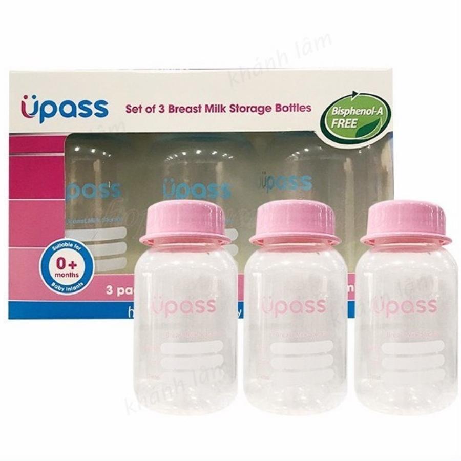 Bộ 3 Bình Trữ Sữa Upass Thái Lan UP0030, Cổ Hẹp Dung Tích 125ml