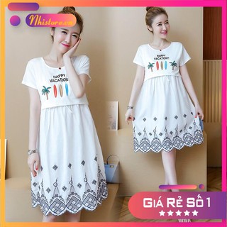 THANH LÝ HÀNG TỒN KHO Đầm bầu có thiết kế cho bé bú sau sinh