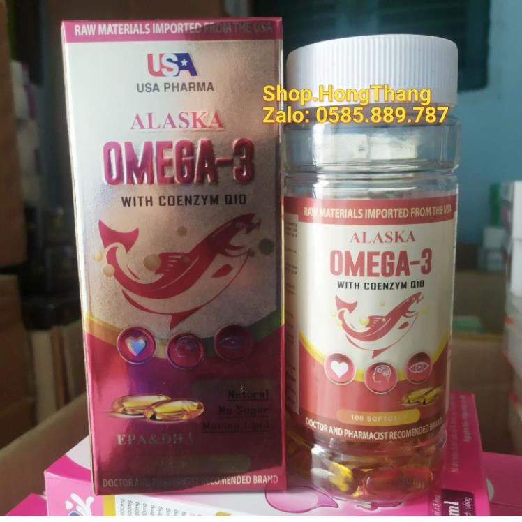 Dầu Cá Alaska Omega 3 (100 viên) - Bổ Não, Tăng Cường Thị Lực, Giảm Nguy Cơ Mắc Bệnh Tim Mạch