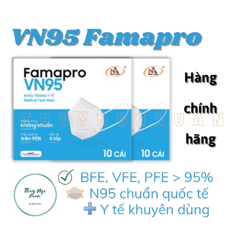 [Giá Sỉ] Khẩu Trang VN95 Nam Anh FAMAPRO 4 Lớp Kháng Khuẩn Chất Lượng Quốc Tế (Hộp 10c)