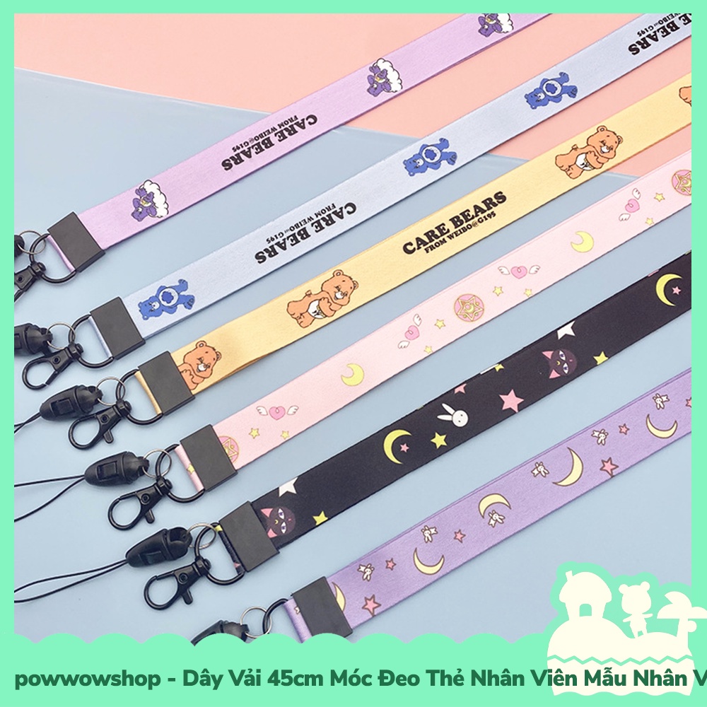 Dây Vải 45cm Móc Bao Đựng Thẻ Nhân Viên Mẫu Nhân Vật Hoạt Hình Đáng Yêu Sanrio & Others