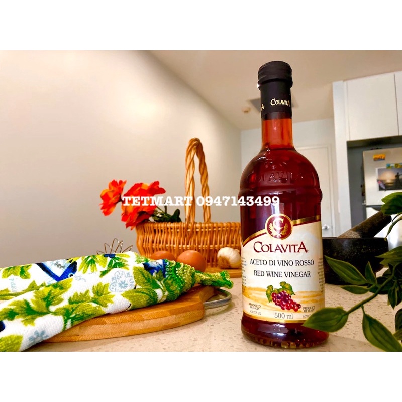 Dấm  vang nho đỏ hiệu Red Vinegar Colavita 500ml Nhập khẩu Ý