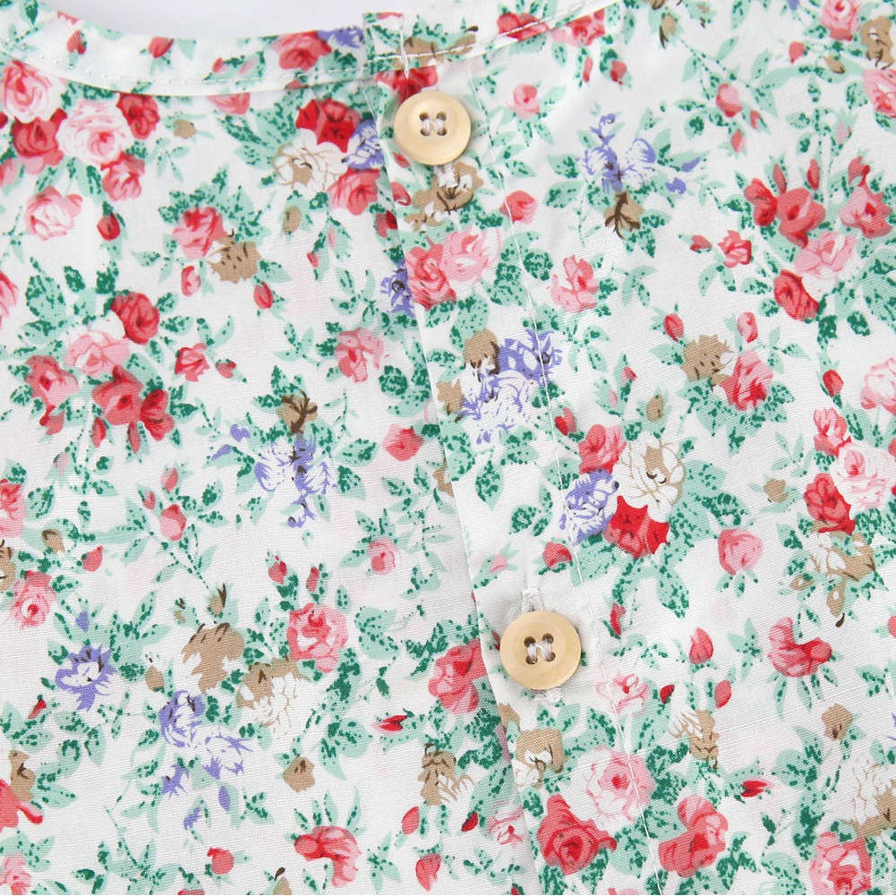 Set quần áo Sanlutoz gồm áo thun cotton không tay in hình hoa nhỏ và quần short thời trang cho bé gái