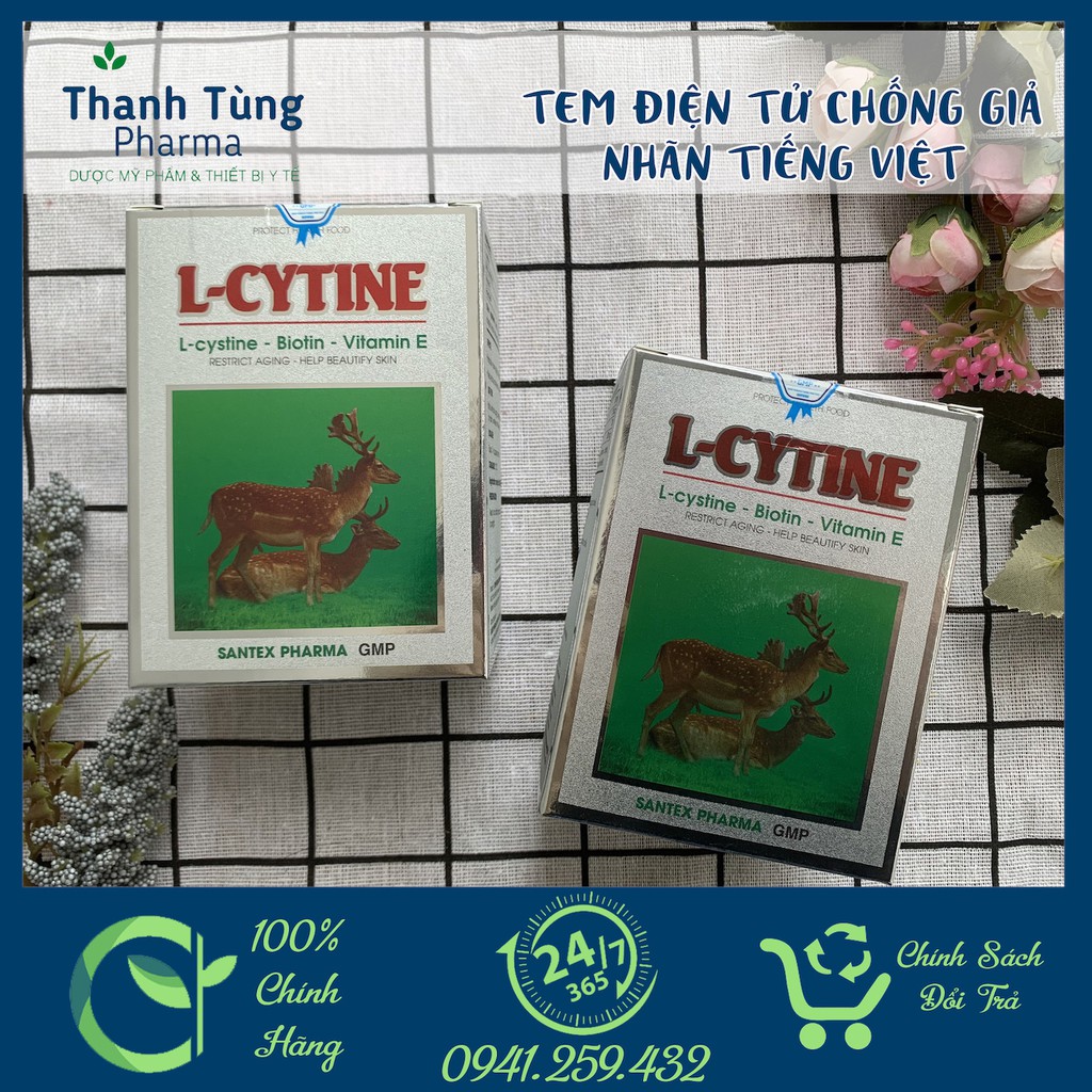 VIÊN UỐNG TỔNG HỢP LÀM ĐẸP DA, TÓC, MÓNG L CYSTINE VỚI BIOTIN VÀ VITAMIN E HỘP 60 VIÊN