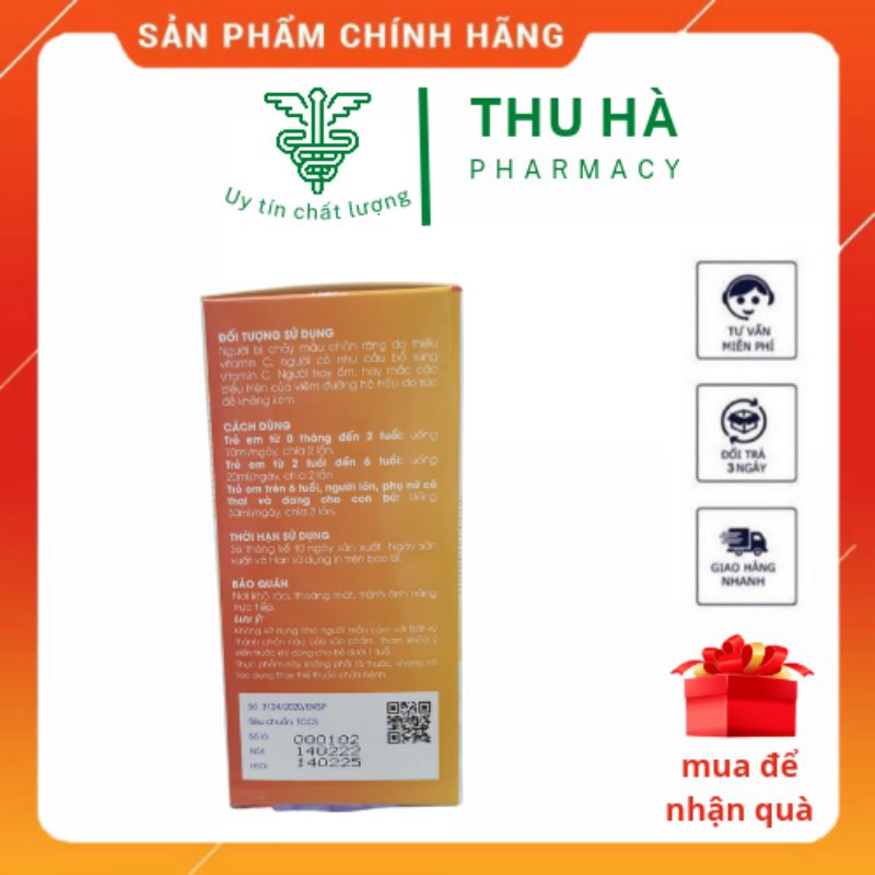 Vitamin C sacofa Hỗ trợ làm giảm nguy cơ thiếu vitamin c , tăng sức đề kháng cơ thể , giảm nhiệt miệng
