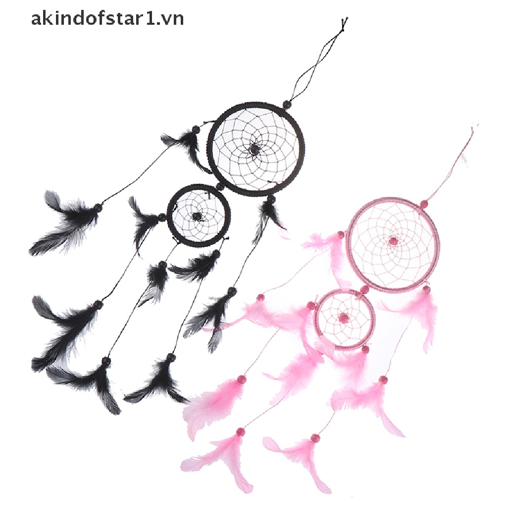 Dreamcatcher Đính Lông Vũ Treo Tường Trang Trí Nội Thất