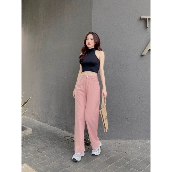 Quần baggy suống hồng