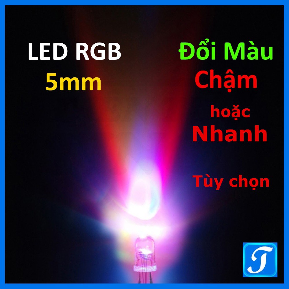 [Combo 5 bóng] Led tự đổi màu Led RGB nháy 7 màu 5mm 2 Loại Nhanh - Chậm tùy chọn