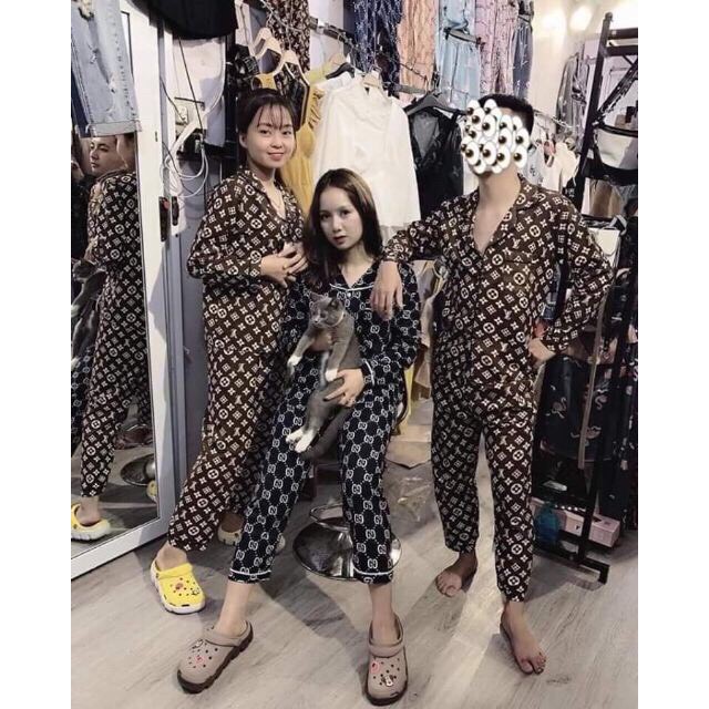 💝 ĐẸP XUẤT SẮC 💝 Bộ Đồ Ngủ Dài Tay Chất Kate Bộ Pijama Lụa Dài Tay Phù Hợp Cả Nam Và Nữ A77