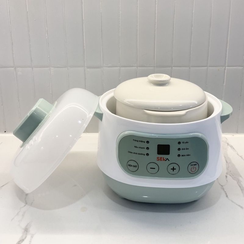Nắp sứ 1L bộ nồi nấu cháo chậm seka