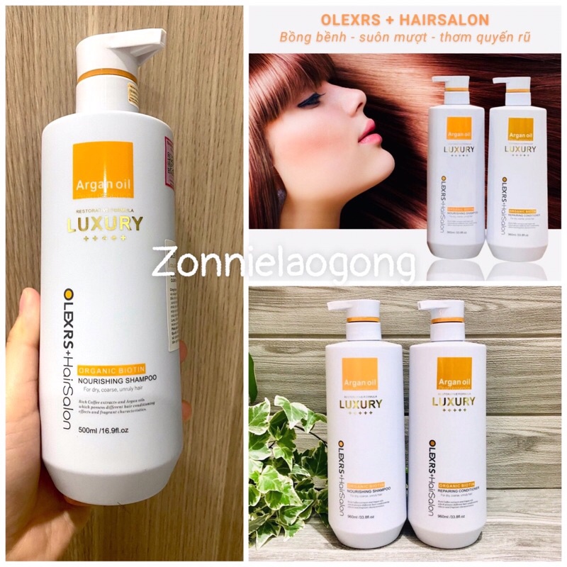 Dầu gội -xả Olexrs Luxury hương nước hoa phục hồi tóc khô xơ hư tổn giảm rụng và kích mọc tóc