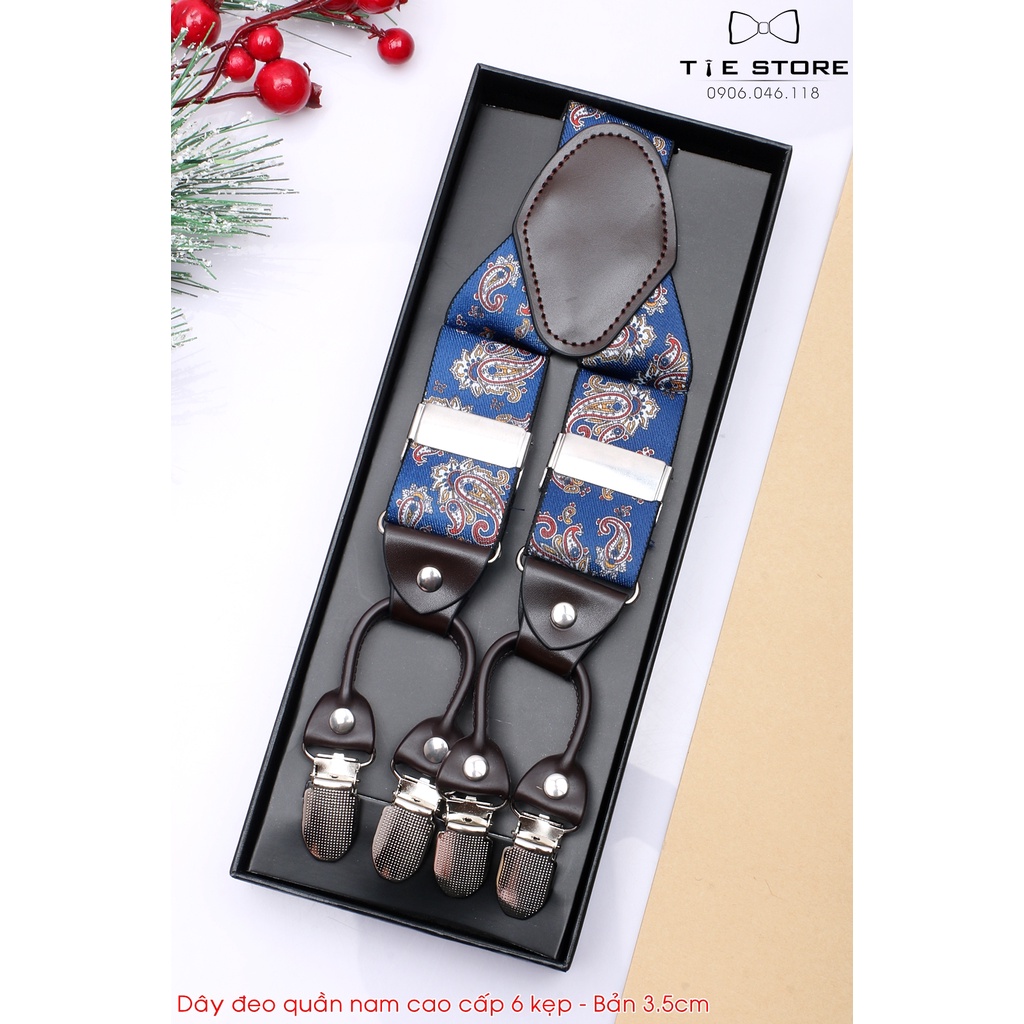 Dây đeo quần nam chữ Y 3.5cm 6 clip khóa kẹp - dây yếm quần nam cao cấp - Tien Nguyen