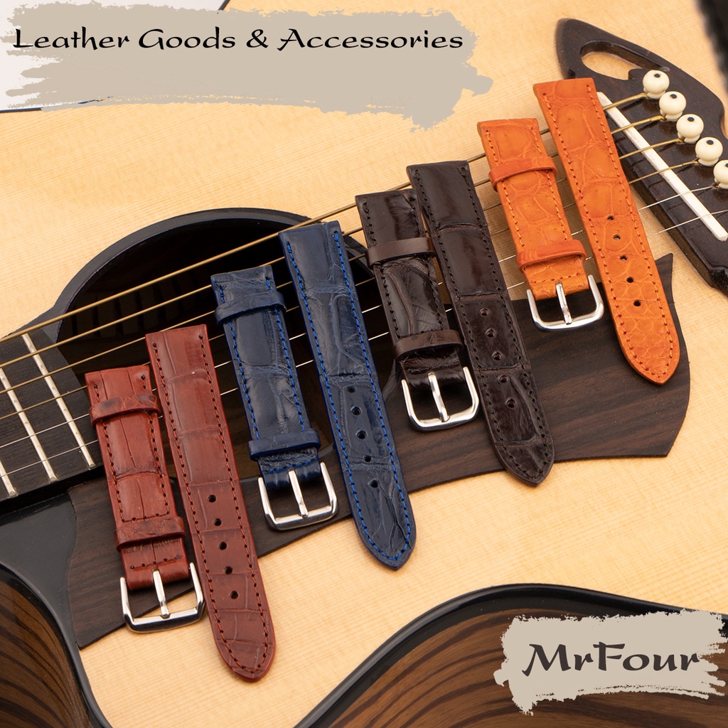 Dây Đồng Hồ Da Cá Sấu Cao Cấp MrFour + Tặng Khóa + Bộ Tháo lắp | Leather Watch Bands