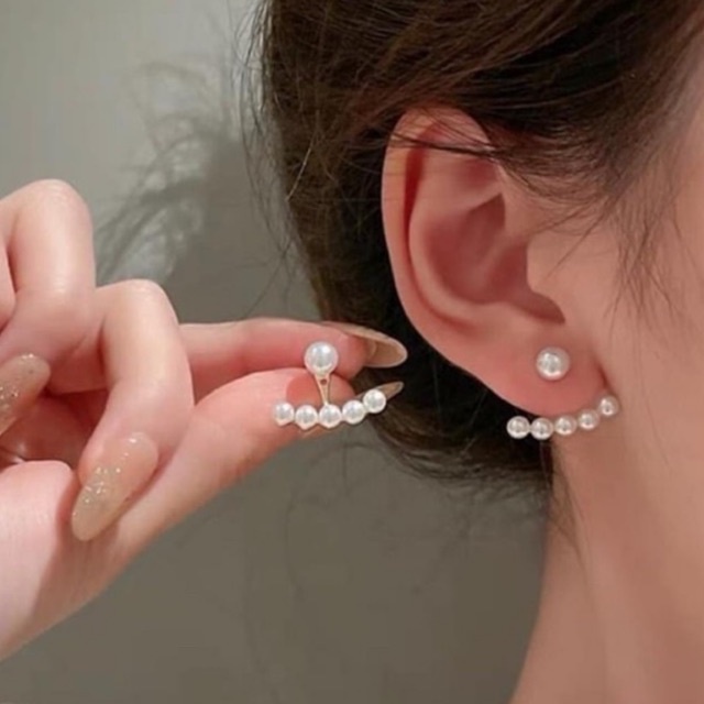 Bông tai Điệu Đà 2 tầng Bạc mix Trai. Điểm nhấn xinh xắn sang chảnh, lôi quấn cho các chị em Mainomi Shop Bạc Xinh