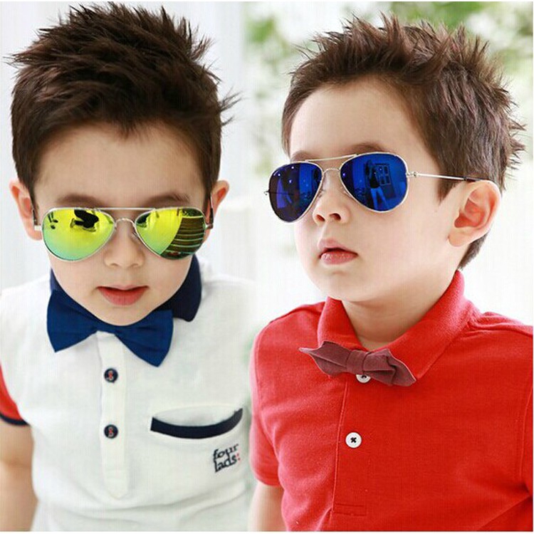 Kính Phi Công Gọng Kim Loại Chống Tia Uv400 Thời Trang Cho Bé