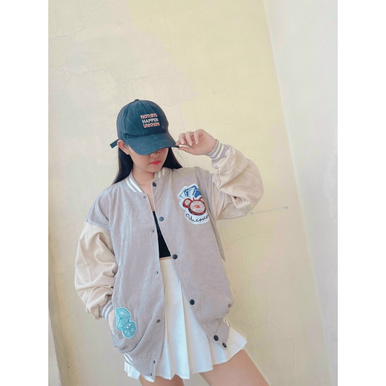 [ÁO KHOÁC UNISEX] Áo Khoác Nhung Tăm - Form Rộng Phong Cách Thêu Họa Tiết - TP100 [NewUnisex]