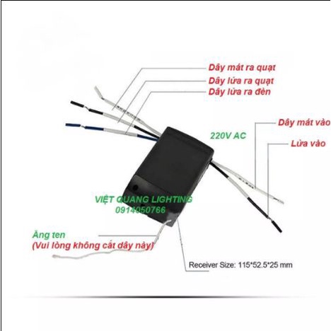 Bộ mạch điều khiển quạt trần từ xa - Remote điều khiển từ xa cho quạt trần, quạt đèn trần