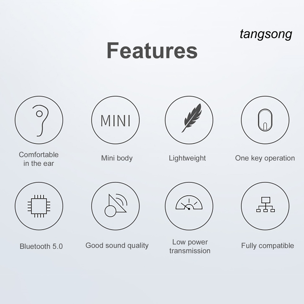 Tai Nghe Nhét Tai Ts-1Pc M8-A Kết Nối Bluetooth 5.0 Kèm Phụ Kiện