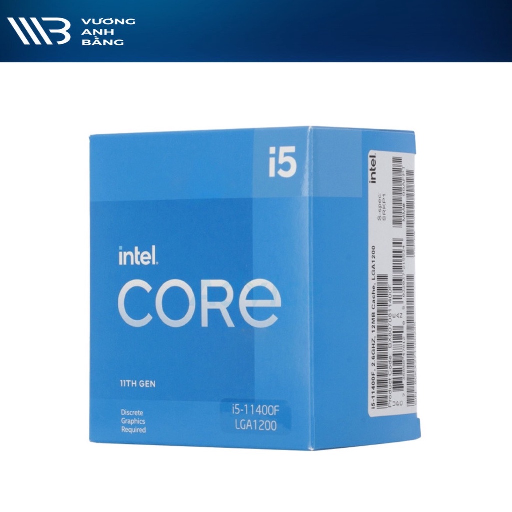 CPU Intel Core i5-11400 (2.6GHz turbo up to 4.4Ghz, 6 nhân 12 luồng, 12MB Cache, 65W) - Socket Intel LGA 1200