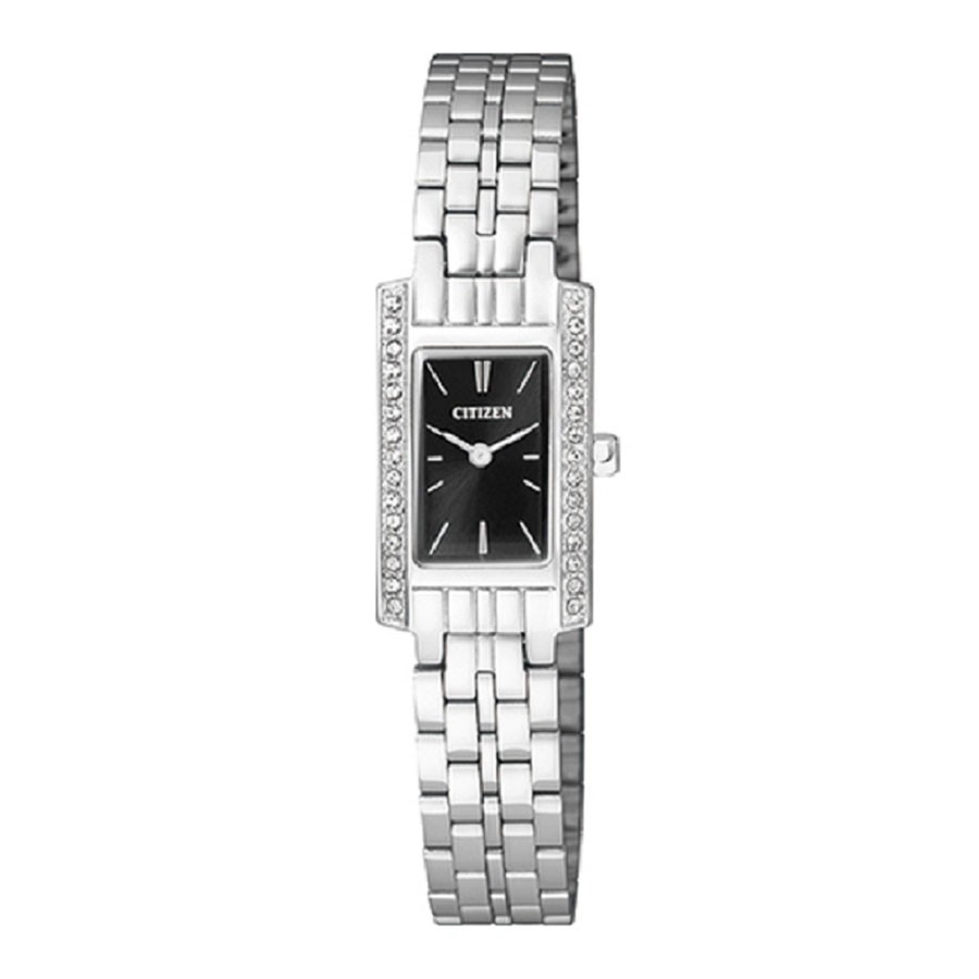 Đồng Hồ Nữ Citizen Đính Đá Swarovski Dây Thép Không Gỉ EZ6350-53E - Mặt Đen