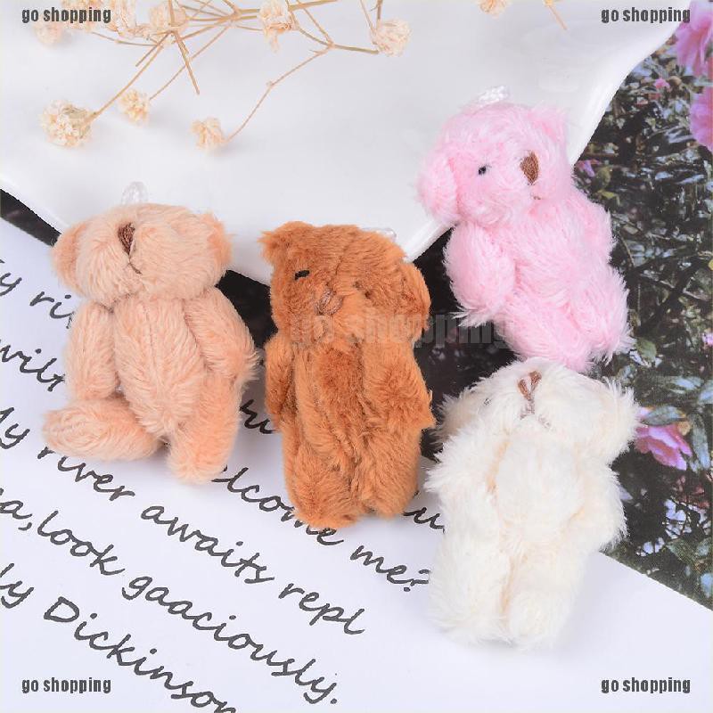 {go shopping}Mini 4.5 cm fluffy bear plush stuffed toy doll for kids candy box gifts toys