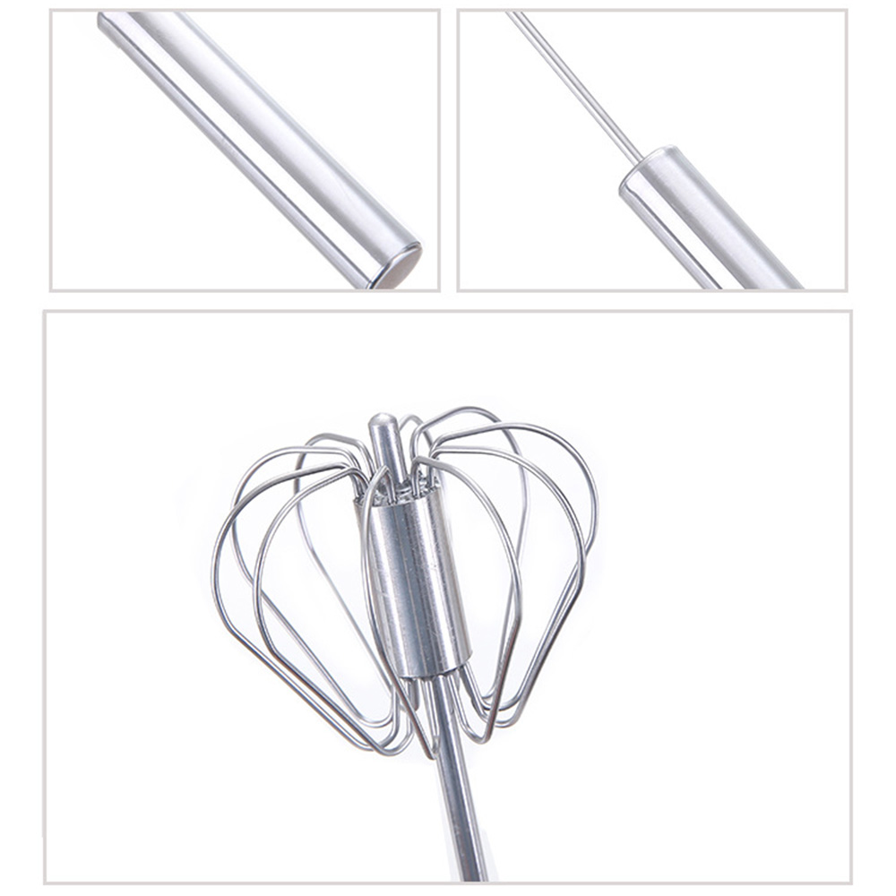 Stainless Steel Hand Pressure Rotary Semi-Automatic Egg Beater Manual Pressing Egg Cream Sauce Mixer Mini Stainless Steel Handle Egg Beater Mini Handle Mixer Stirrer Tools