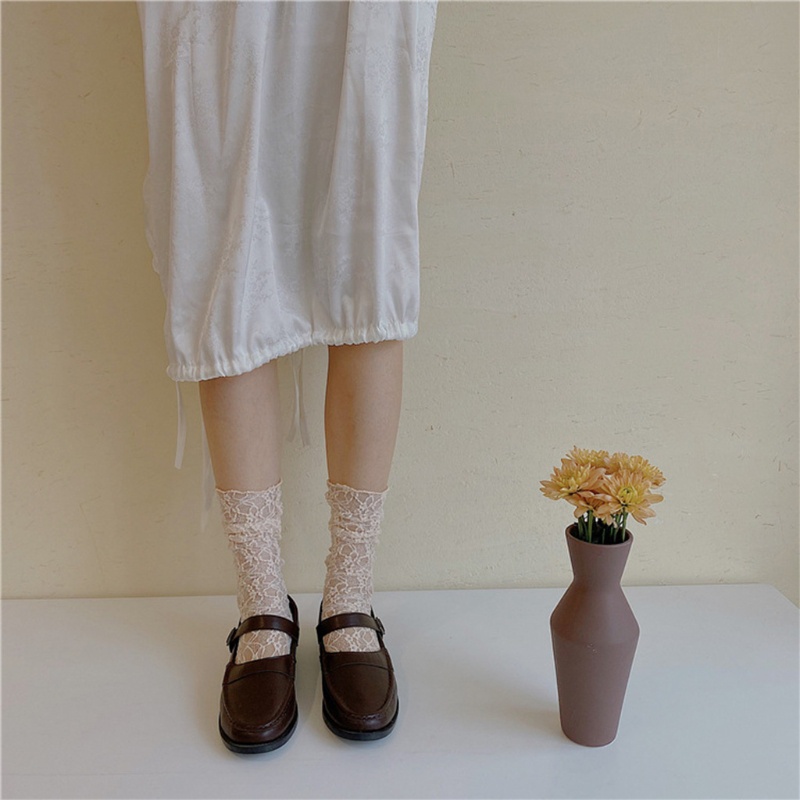 Tất lưới phối ren nhìn xuyên qua kiêu dài dáng rộng phong cách lolita thời trang Hàn Quốc mùa hè dành cho nữ