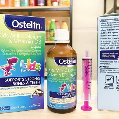 [Chính hãng Úc] Ostelin Kids Khủng Long Canxi sữa &amp; vitamin D3 Úc dạng nước cho trẻ từ 7 tháng tuổi - Date mới