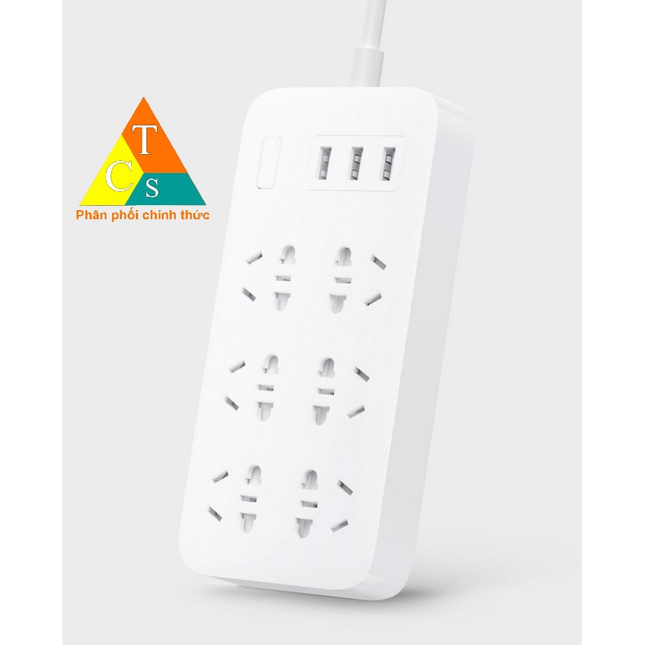 Ổ cắm v2 Xiaomi power strip 6 đầu tích hợp 3 USB - Ổ cắm điện Xiaomi Mi Power Strip 6 cổng 3 usb CXB6-1QM