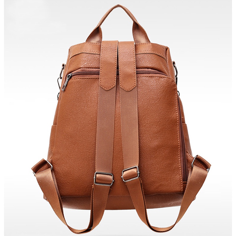 New  fashion bag shoulder bag retro solid color backpack