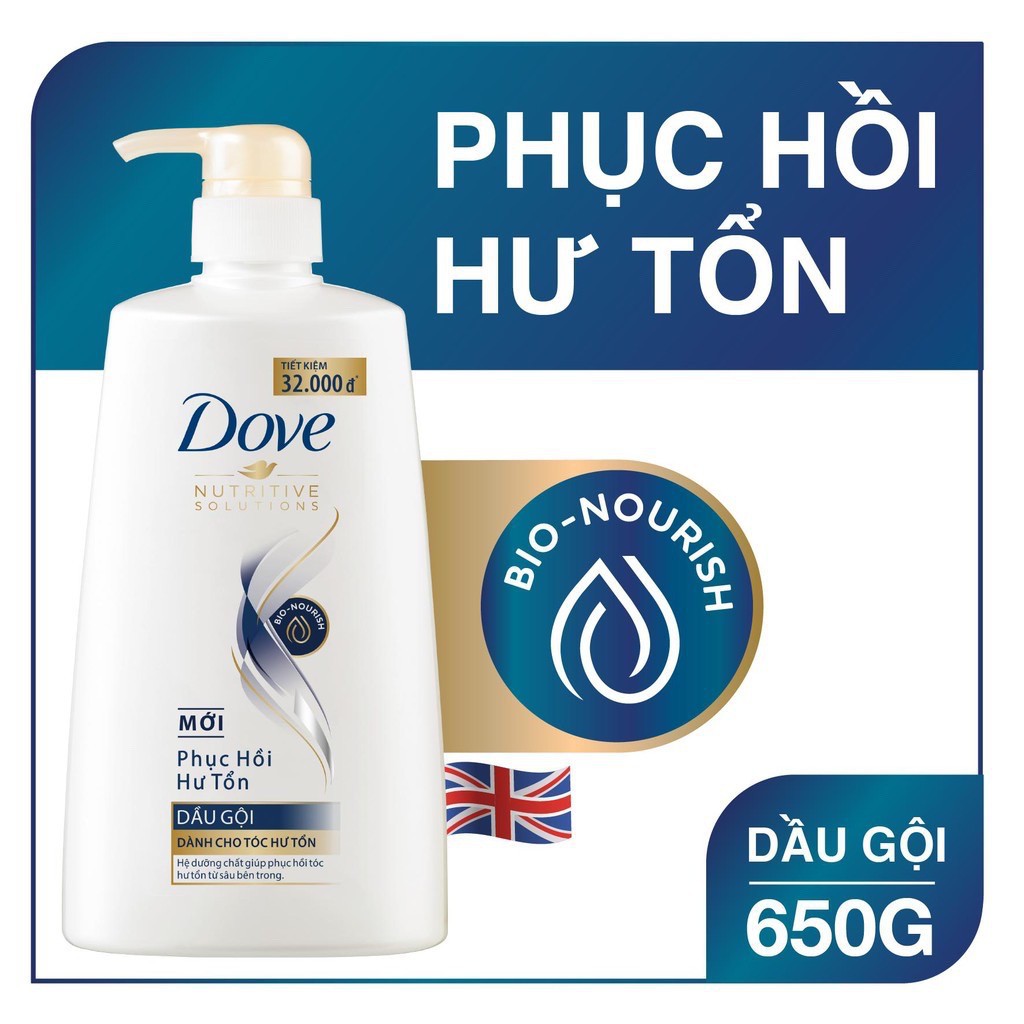 Dầu gội DOVE 650g phục hồi hư tổn