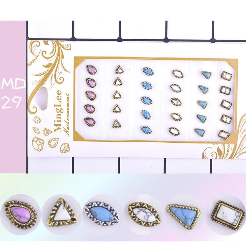 Set 30 viên charm cao cấp trang trí móng tay nail,Set 30 viên charm cao cấp phụ kiện trang trí móng tay nail