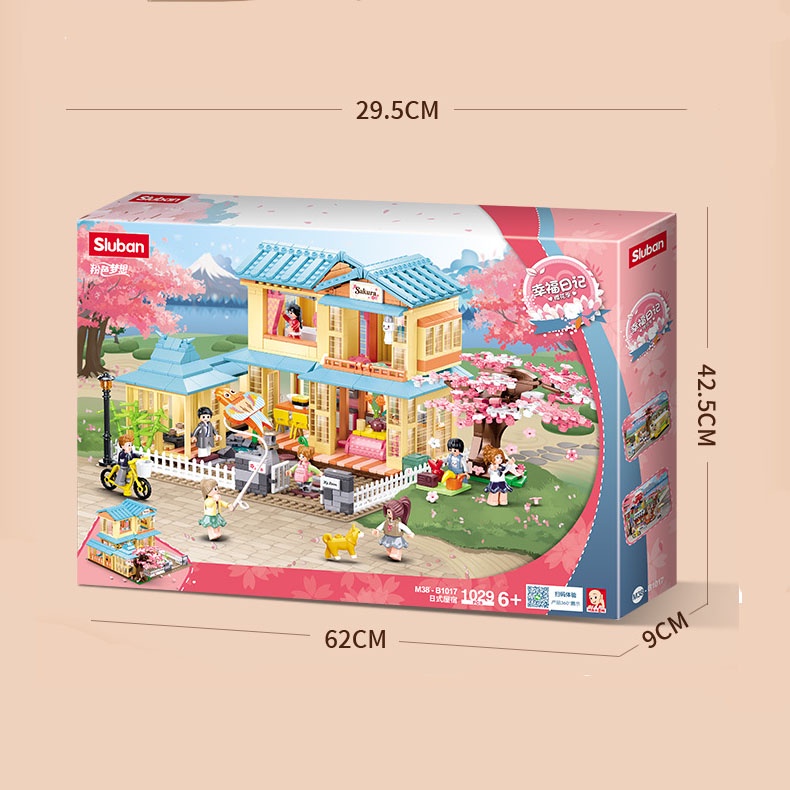 Đồ chơi xếp hình lắp ráp kiểu mô hình B1017 Ngôi nhà kiểu Nhật Bản Sakura Tree Với 1029 mảnh