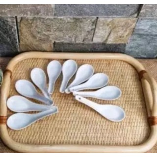 combo 10 muỗng / 5 muỗng sứ trắng, muỗng ăn cơm