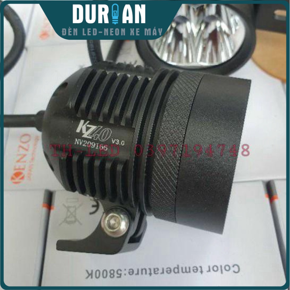 Đèn trợ sáng Kenzo 40 v3 - 65w dùng cho xe máy siêu gom và chiếu xa cực gắt bảo hành 1 năm