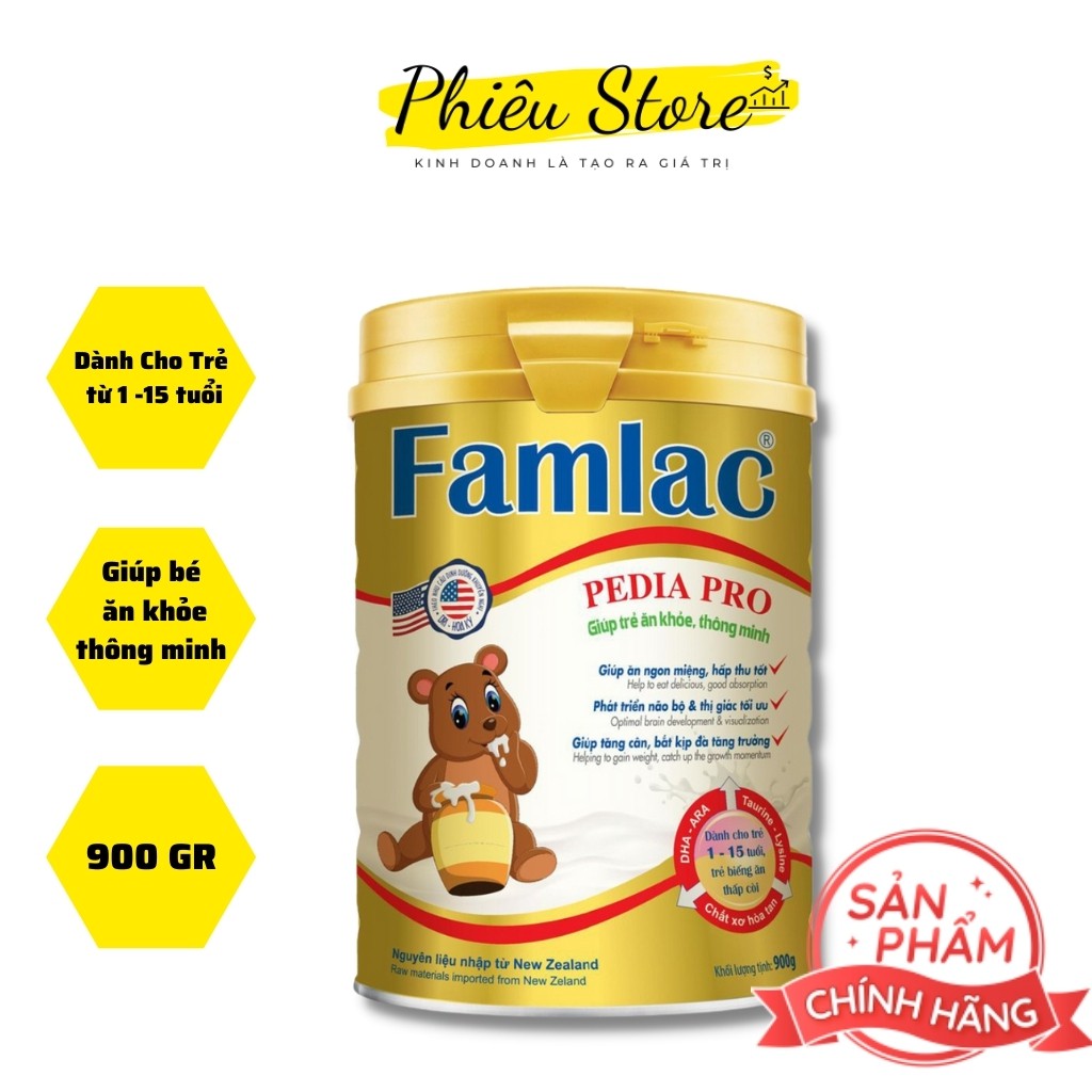 Sữa tăng cân cho bé FAMLAC PEDIA PRO 900g ★𝐅𝐑𝐄𝐄 𝐒𝐇𝐈𝐏★ sữa công thức cho bé từ 1-15 tuổi,hàng chính hãng