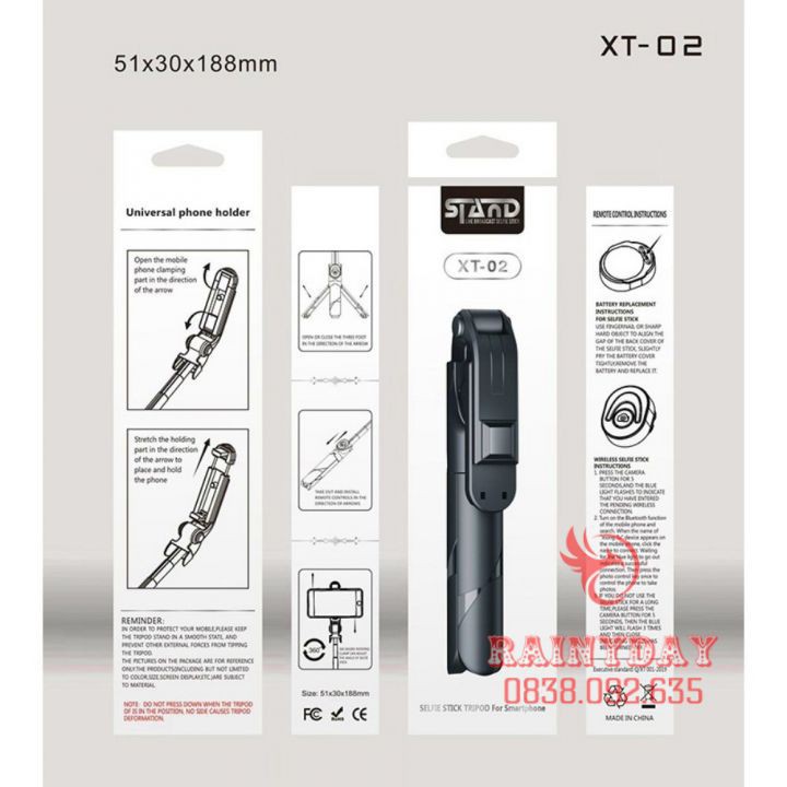 ✓❐Gậy chụp hình ảnh tự sướng selfie 3 chân kiêm tripod đa năng có bluetooth điều khiển  | BigBuy360 - bigbuy360.vn