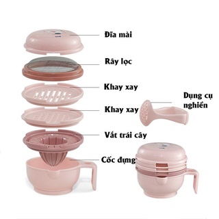 Bộ Dụng Cụ Chế Biến Đồ Ăn Dặm Cho Bé, Set 7 Dụng Cụ Chế Biến Đồ Ăn Cho Bé Chất Liệu Nhựa Nguyên Sinh