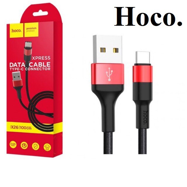 Cáp sạc nhanh Hoco X26 Micro Usb dây dù chống đứt cho Android