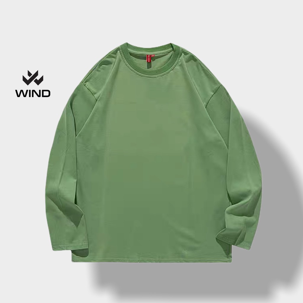 Áo thun tay dài Wind phông unisex form rộng Trơn nam nữ cotton oversize ulzzang | BigBuy360 - bigbuy360.vn