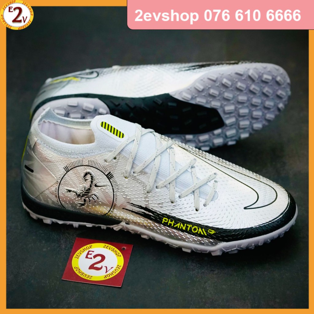 Giày đá bóng thể thao nam 𝐏𝐡𝐚𝐧𝐭𝐨𝐦 𝐆𝐓 Xám sợi dệt dẻo nhẹ, giày đá banh cỏ nhân tạo chất lượng - 2EV