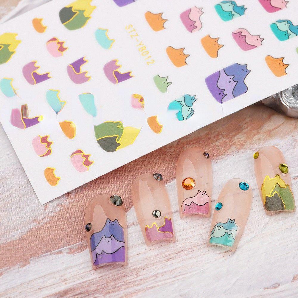 Nhãn Dán Trang Trí Móng Nghệ Thuật Họa Tiết Sâu Bướm 3D Dễ Thương DIY