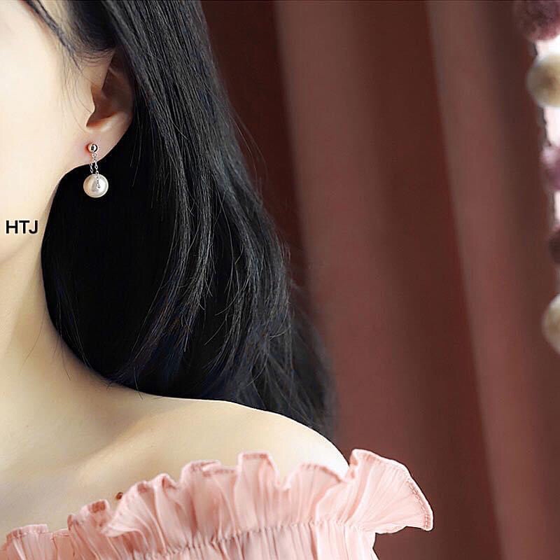 Bông tai bạc nữ gắn hạt châu xinh xắn / Khuyên tai bạc Bibi silver / BBS