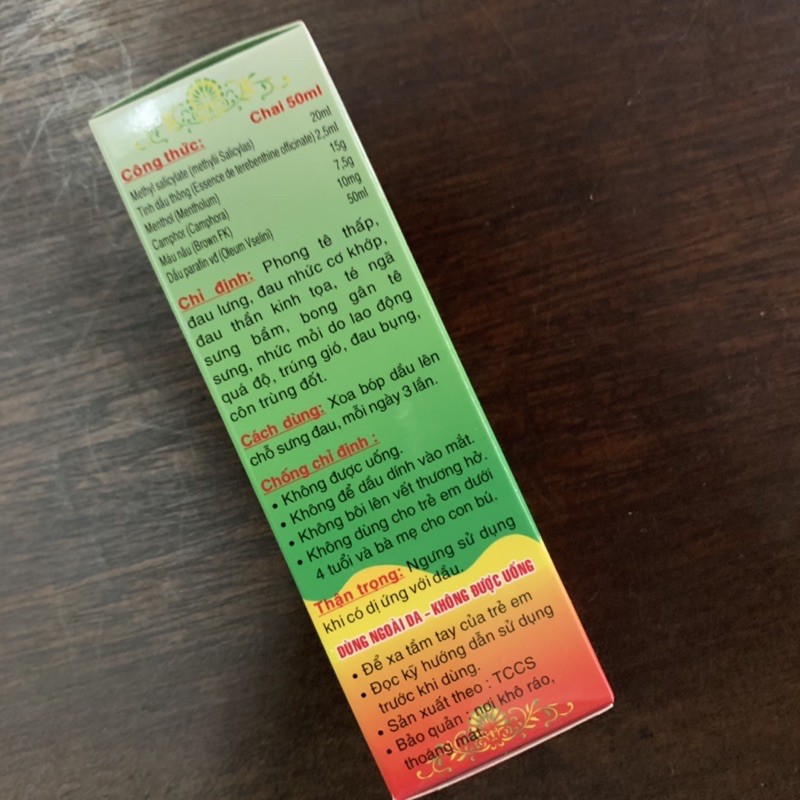 Dầu Phong Thấp Trật Đả Chánh Đại - chai lớn 50 ml