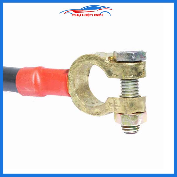 Cáp đồng nối cực ác quy 30cm 2 đầu siết bu lông đa năng chịu dòng 100A (giá/1chiếc)