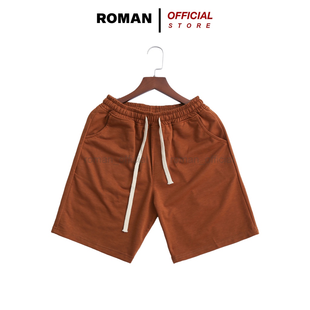 Quần short nam trơn vải nỉ ROMAN thời trang thể thao đi chơi mặc nhà