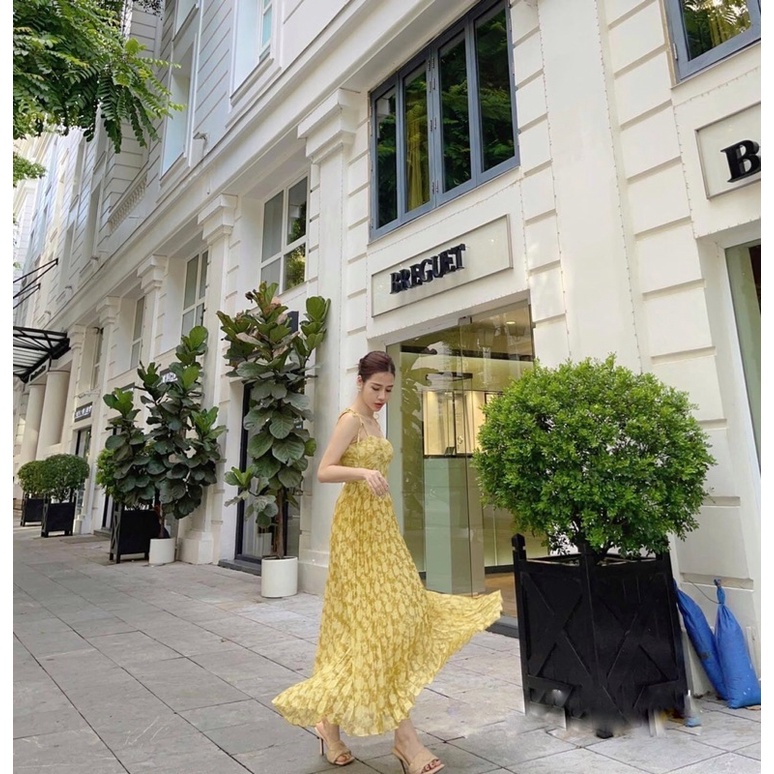 Váy hai dây dập ly