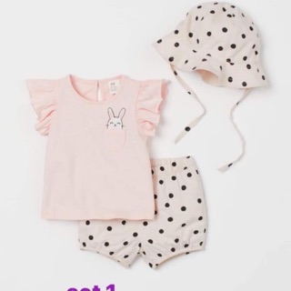 Set 3 món hồng chấm bi HM